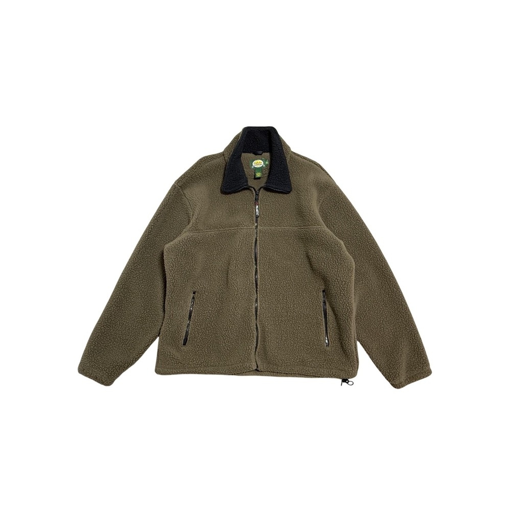 Cabela's‎ Jacket Mens Large Brown Fleece Full Zip Polartec Made USA Outdoor